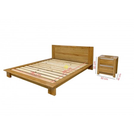 Nhật 01 - 1m6 : Giường Ngủ Gỗ Sồi - Kiểu Nhật + Dạng Bệt
